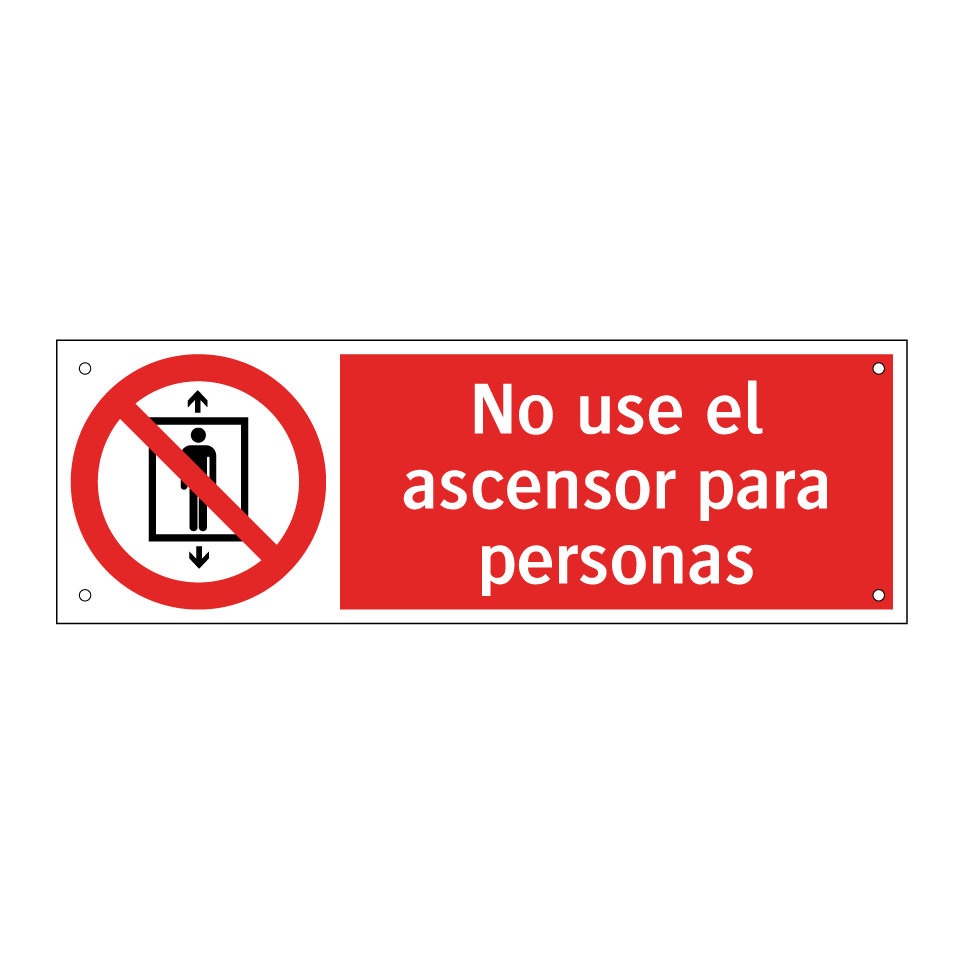 No use el ascensor para personas