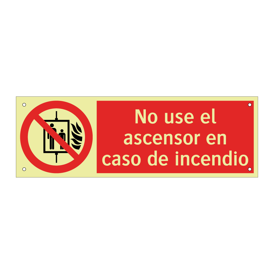 No use el ascensor en caso de incendio