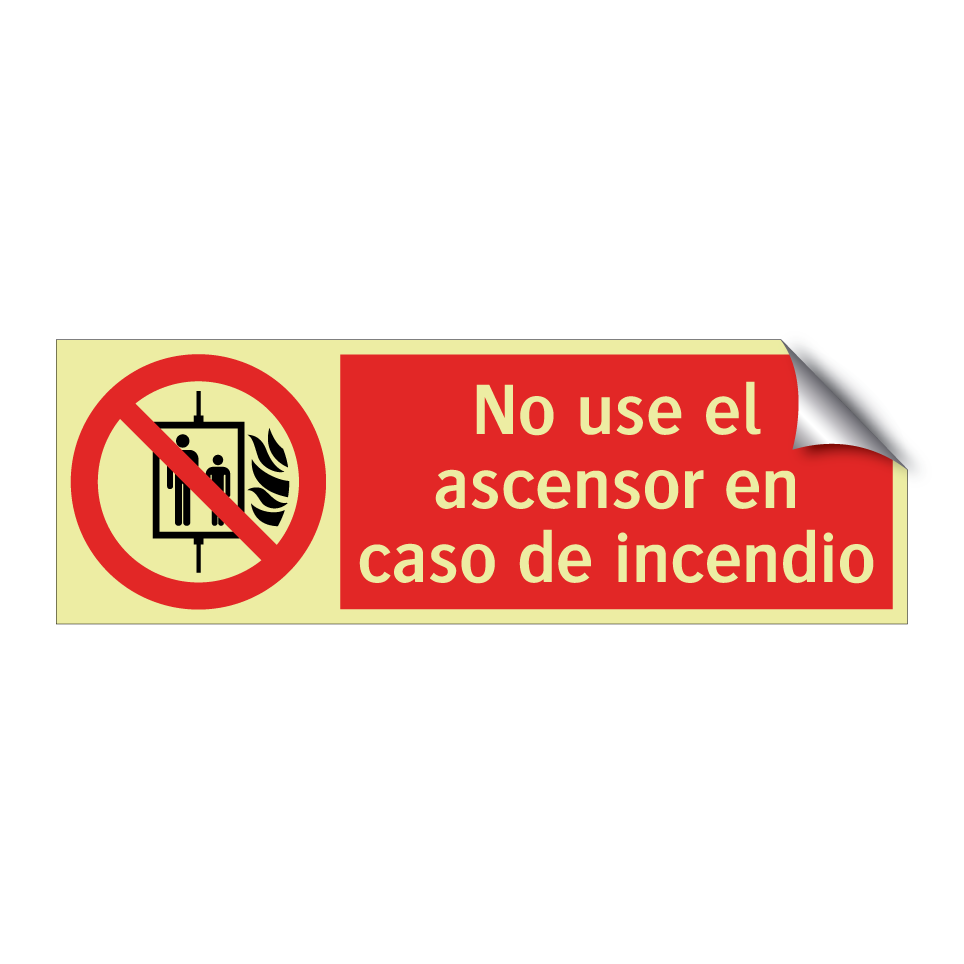 No use el ascensor en caso de incendio