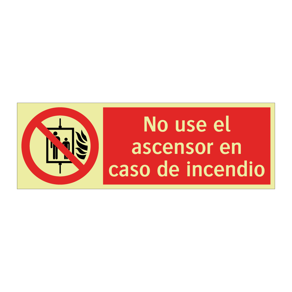 No use el ascensor en caso de incendio