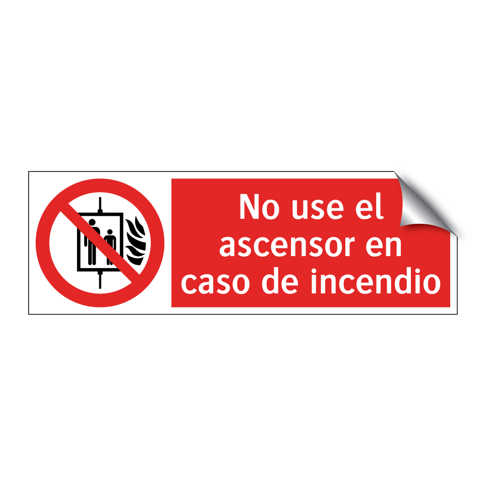 No use el ascensor en caso de incendio