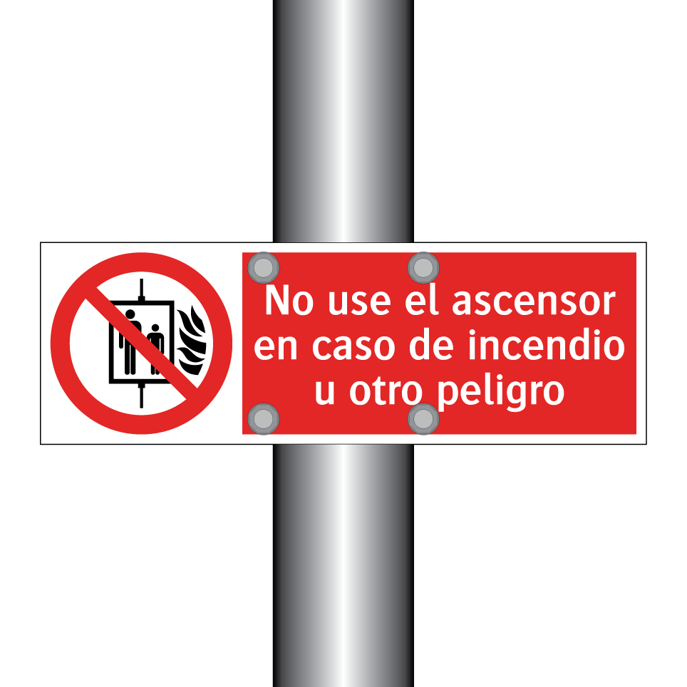 No use el ascensor en caso de incendio u otro peligro
