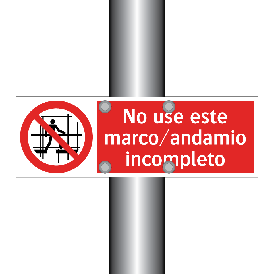 No use este marco/andamio incompleto