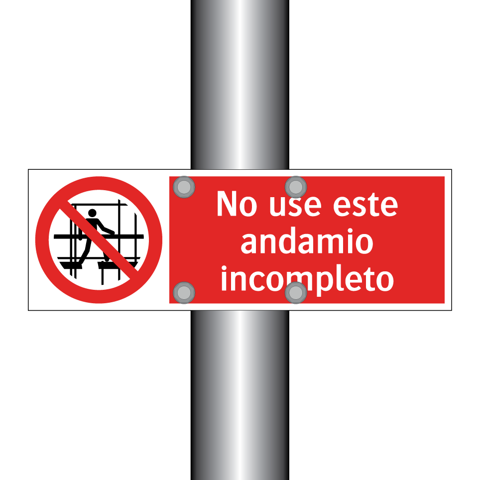 No use este andamio incompleto