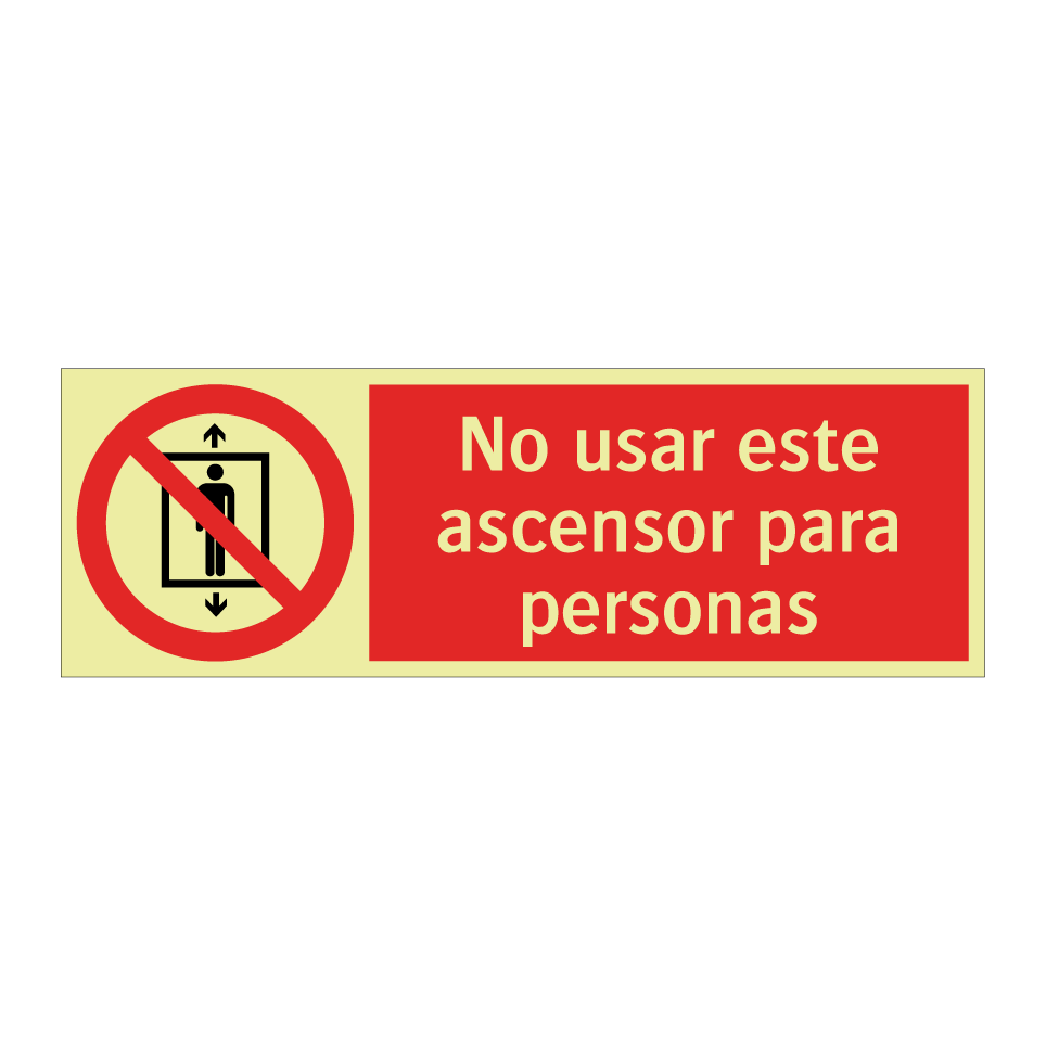 No usar este ascensor para personas