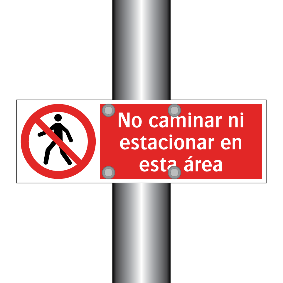 No caminar ni estacionar en esta área