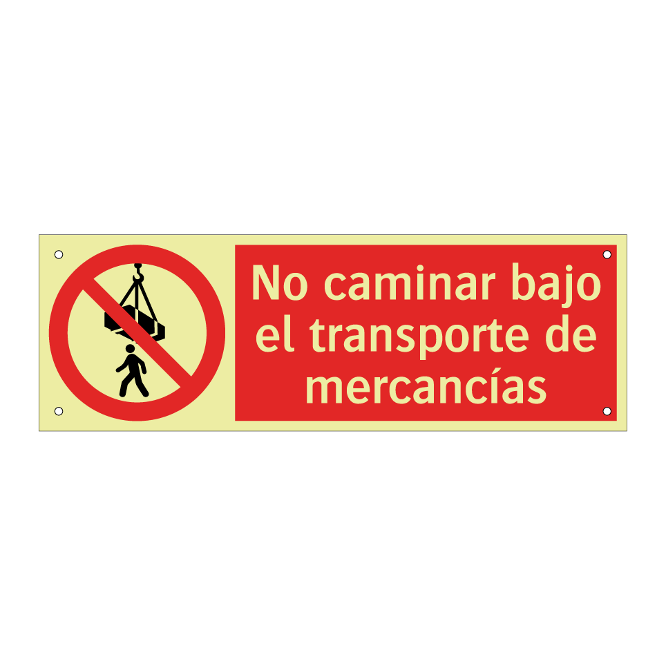 No caminar bajo el transporte de mercancías