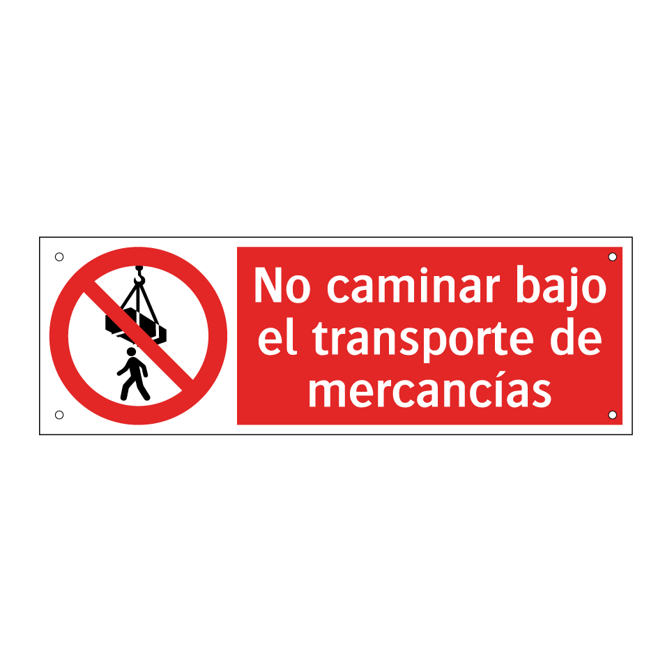 No caminar bajo el transporte de mercancías