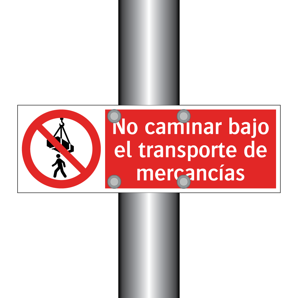 No caminar bajo el transporte de mercancías