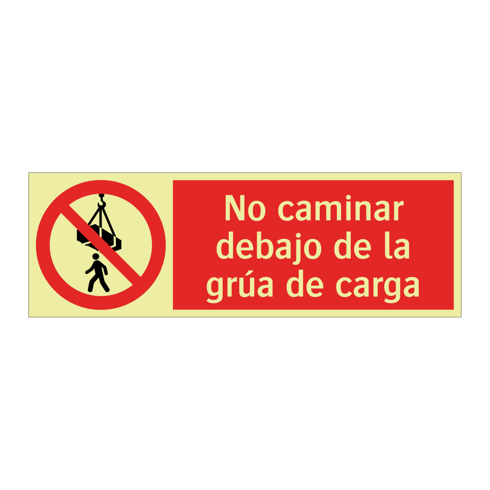 No caminar debajo de la grúa de carga