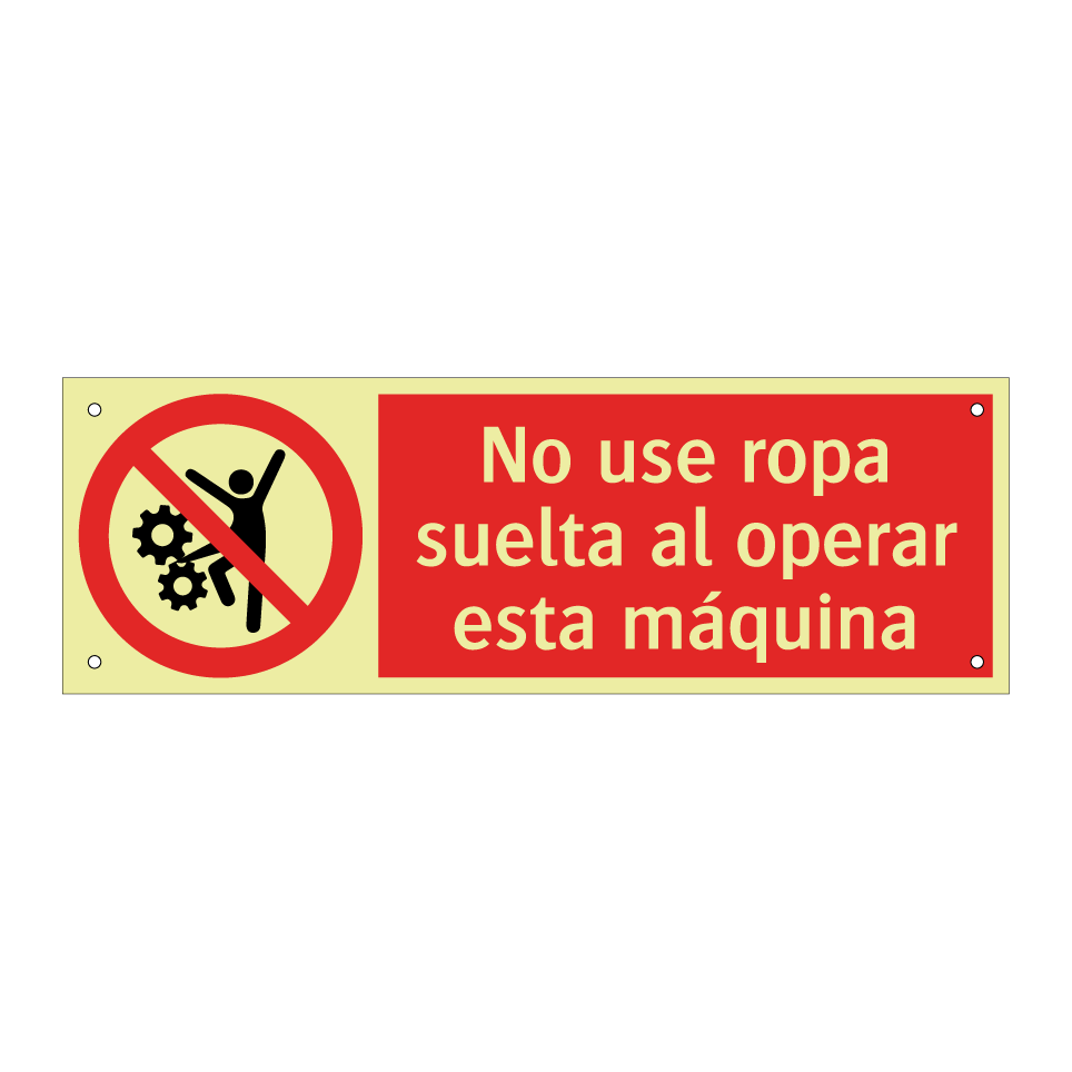No use ropa suelta al operar esta máquina