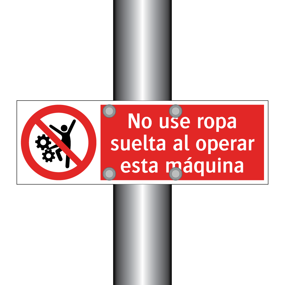 No use ropa suelta al operar esta máquina