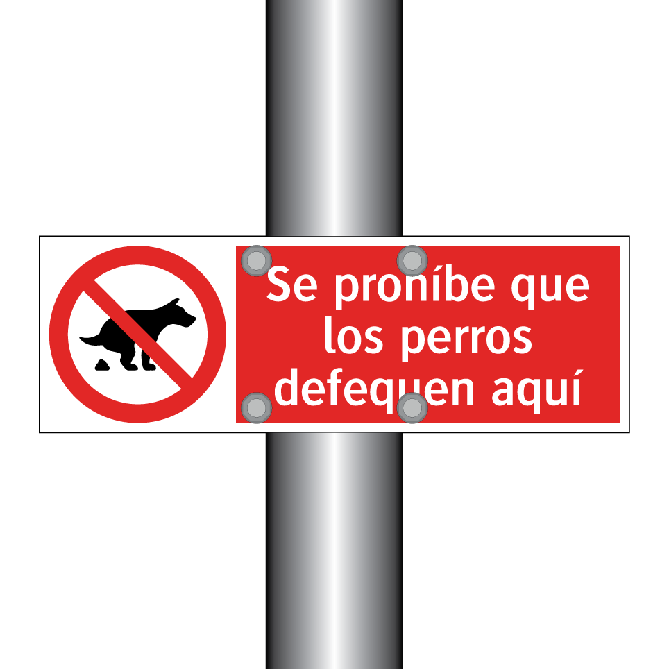 Se prohíbe que los perros defequen aquí