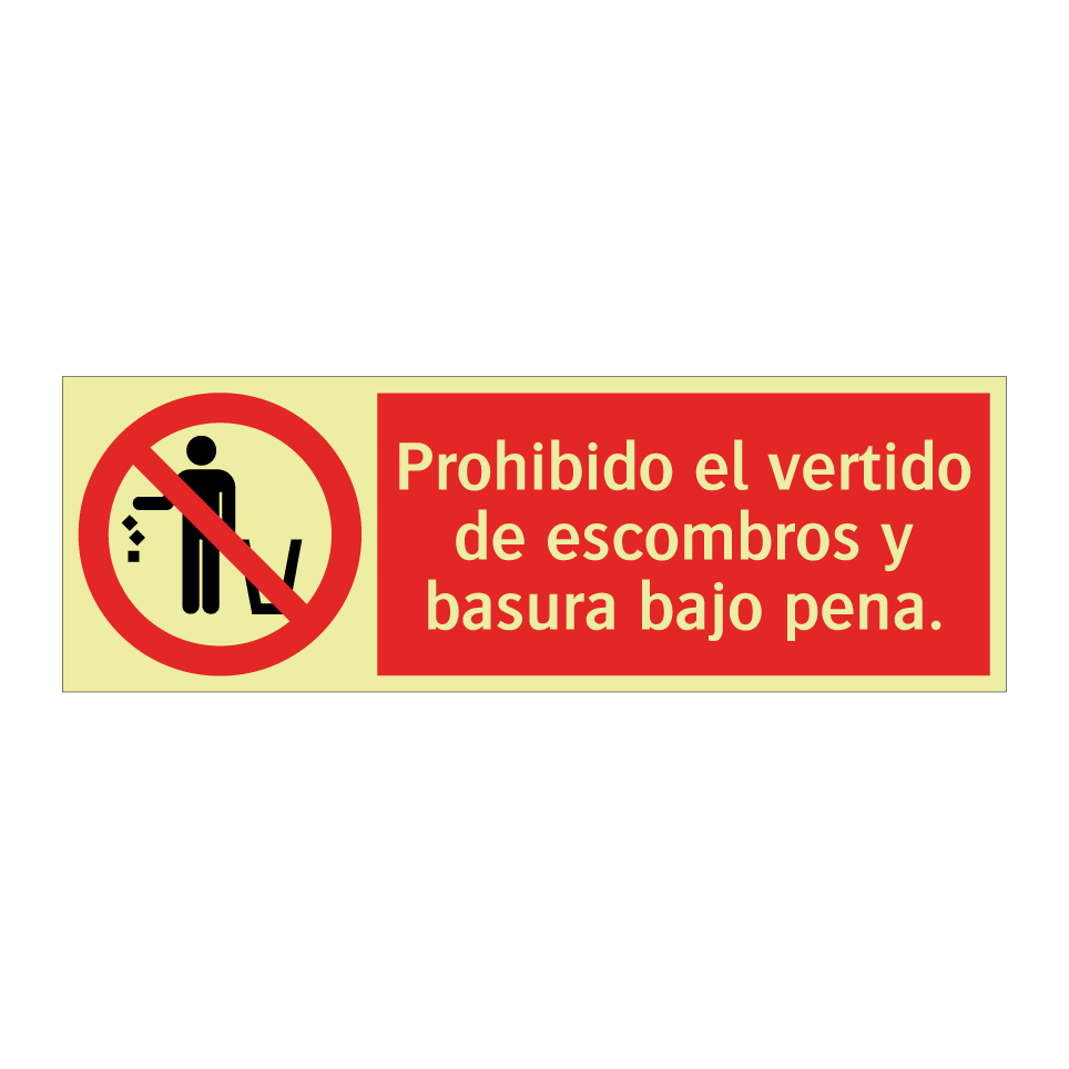 Prohibido el vertido de escombros y basura bajo pena.