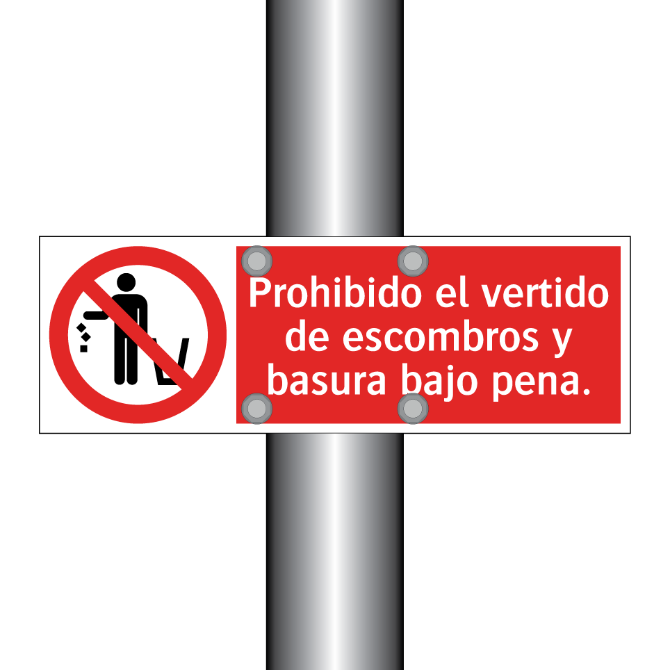 Prohibido el vertido de escombros y basura bajo pena.