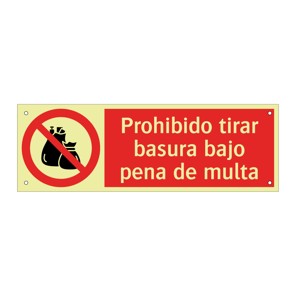 Prohibido tirar basura bajo pena de multa