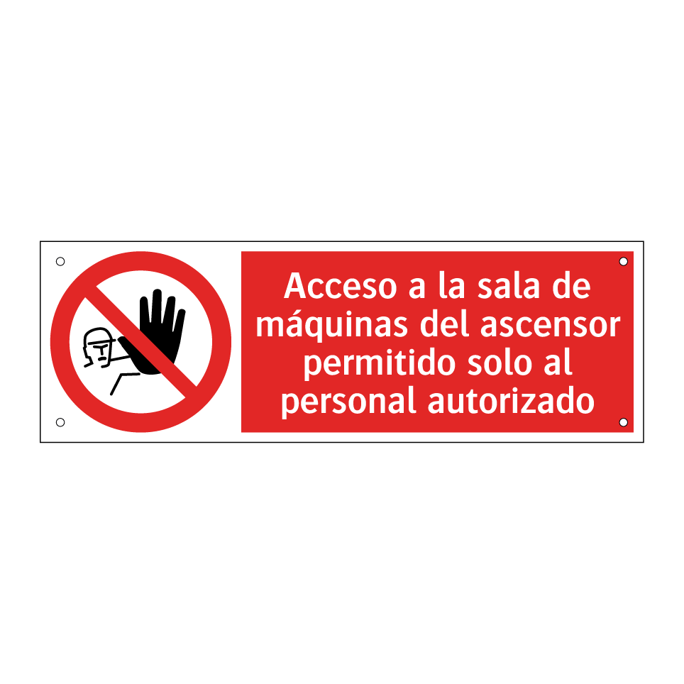 Acceso a la sala de máquinas del ascensor permitido solo al personal autorizado