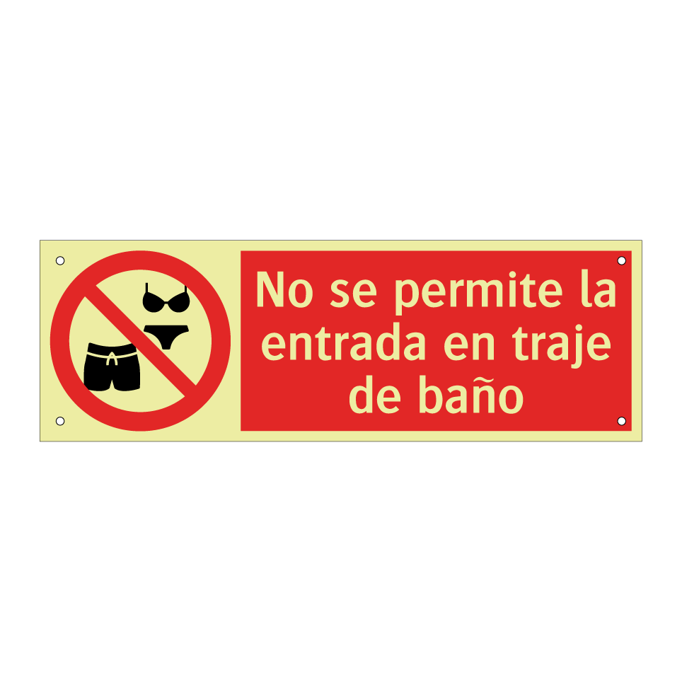 No se permite la entrada en traje de baño