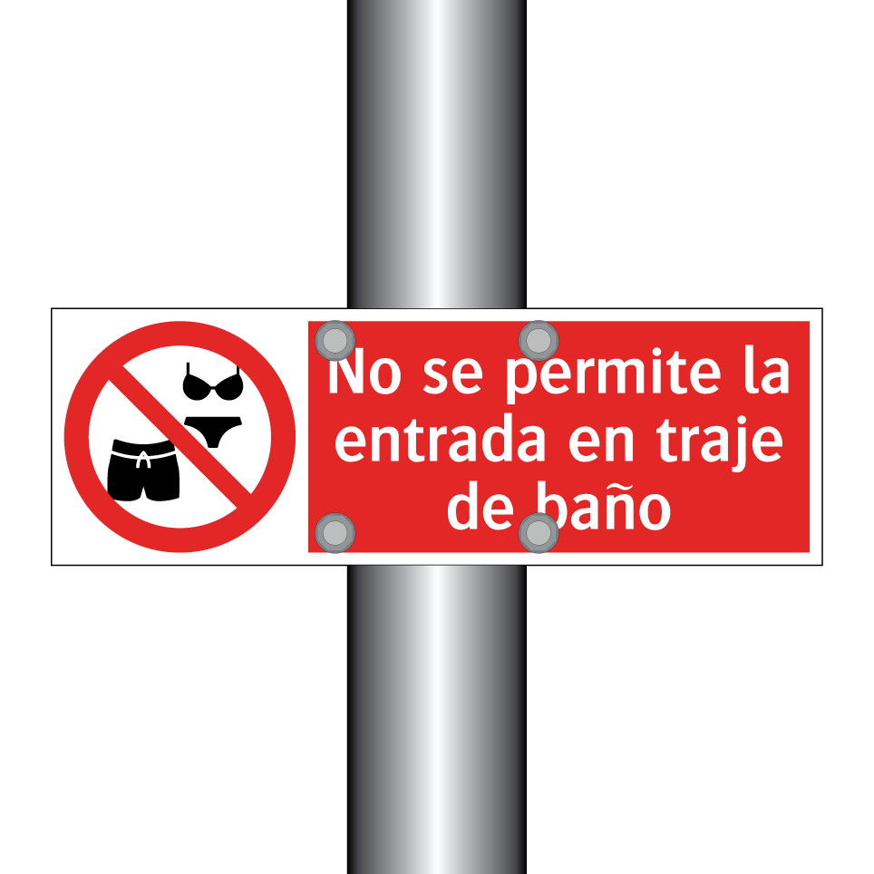 No se permite la entrada en traje de baño