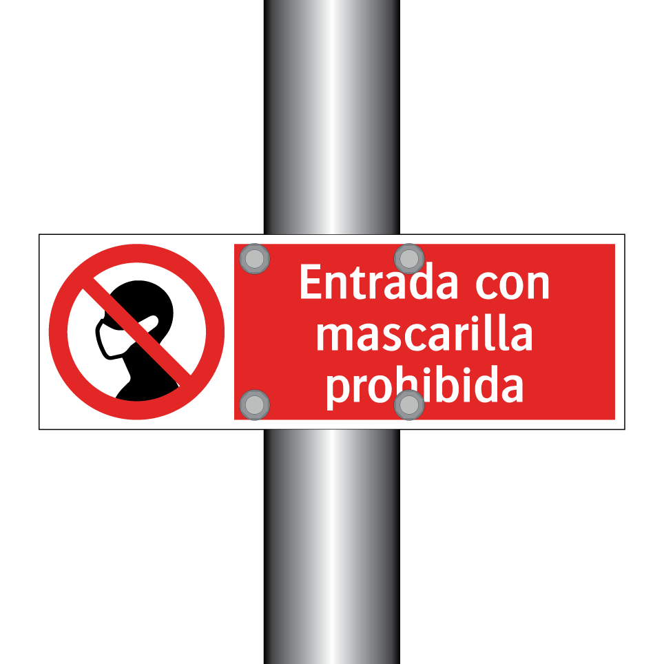 Entrada con mascarilla prohibida