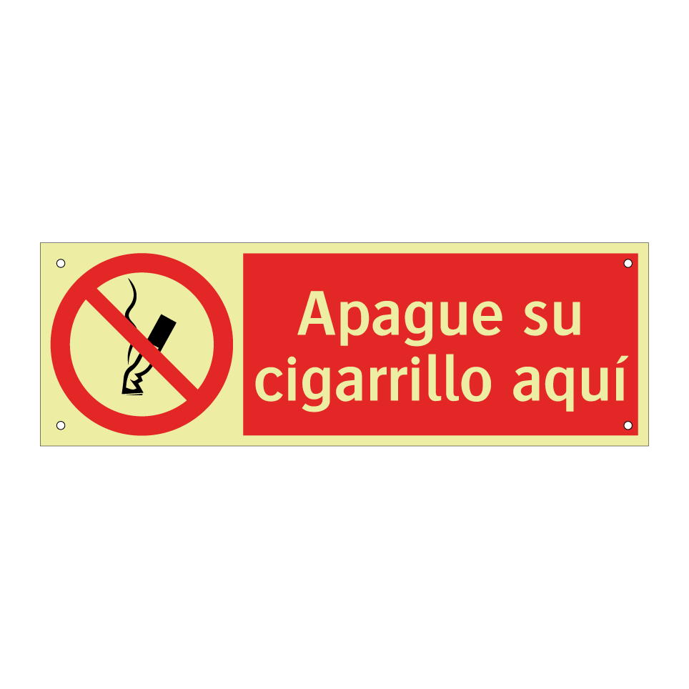Apague su cigarrillo aquí