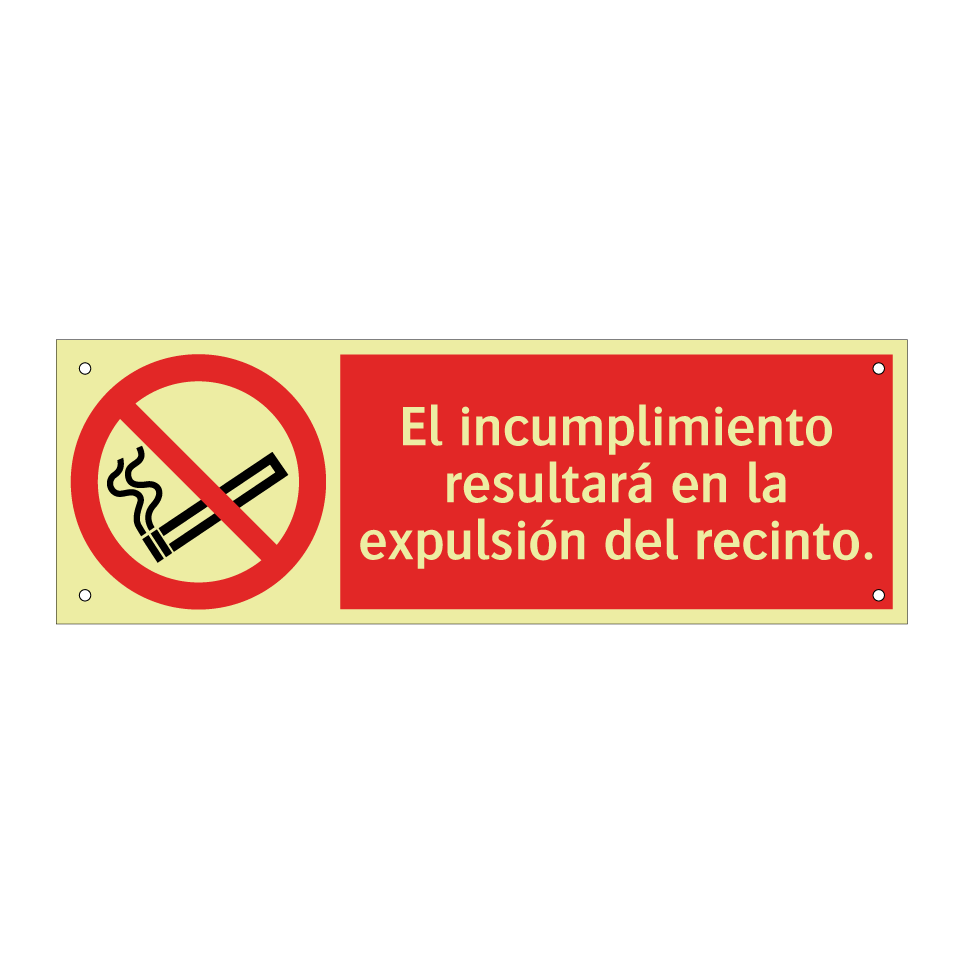 El incumplimiento resultará en la expulsión del recinto.