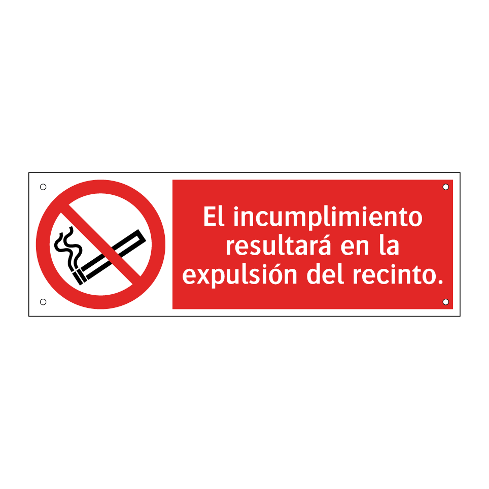 El incumplimiento resultará en la expulsión del recinto.