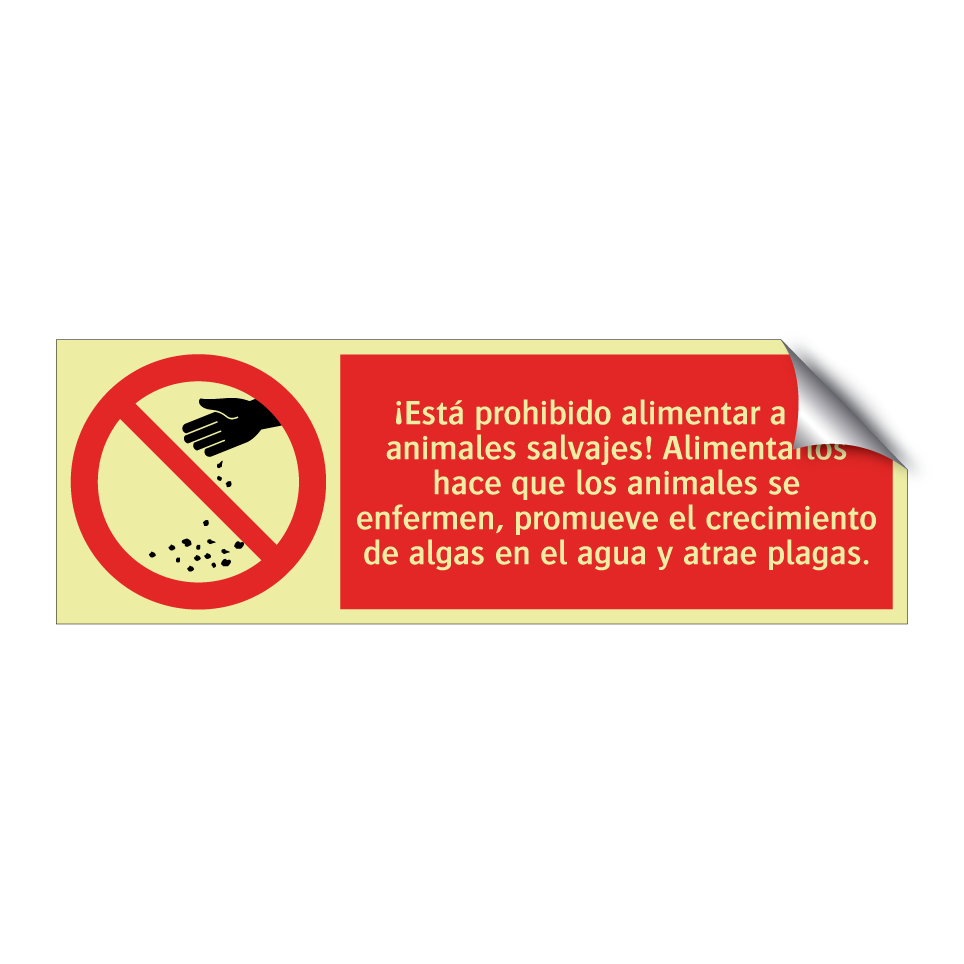 ¡Está prohibido alimentar a los animales salvajes! Alimentarlos hace que los animales se enfermen, promueve el crecimiento de algas en el agua y atrae plagas.