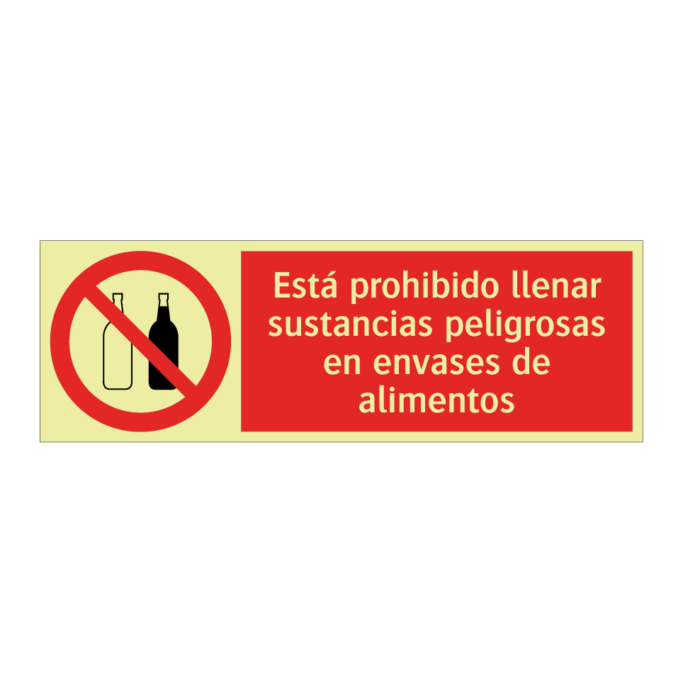 Está prohibido llenar sustancias peligrosas en envases de alimentos