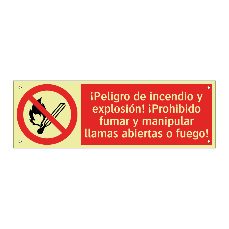 ¡Peligro de incendio y explosión! ¡Prohibido fumar y manipular llamas abiertas o fuego!