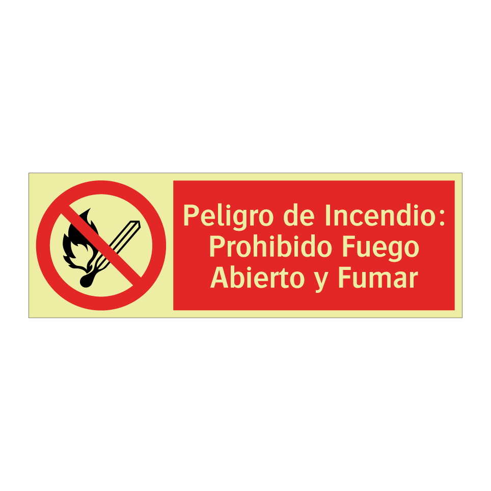 Peligro de Incendio: Prohibido Fuego Abierto y Fumar