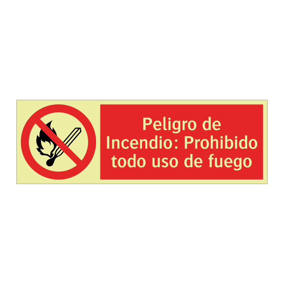 Peligro de Incendio: Prohibido todo uso de fuego