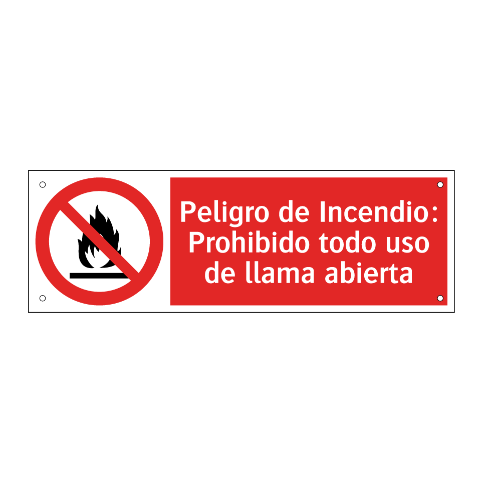 Peligro de Incendio: Prohibido todo uso de llama abierta