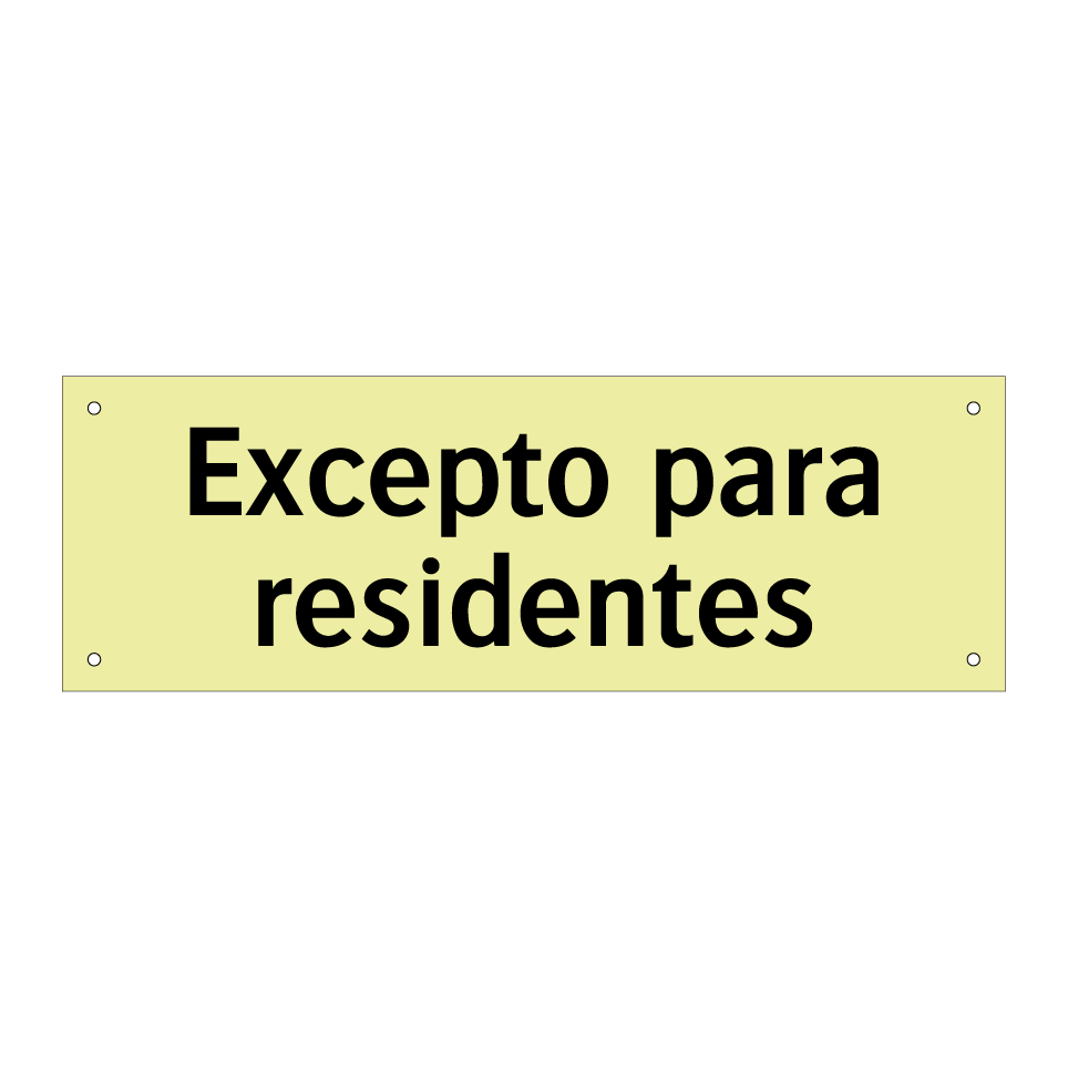 Excepto para residentes