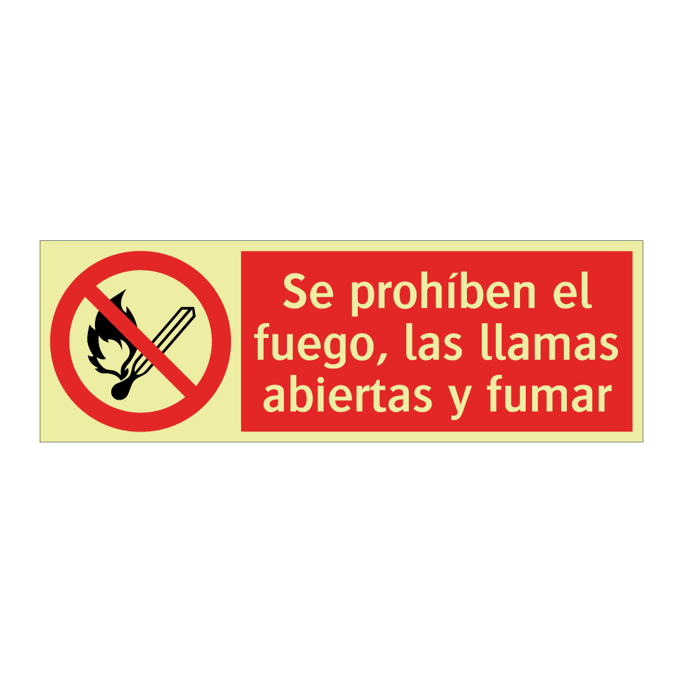 Se prohíben el fuego, las llamas abiertas y fumar