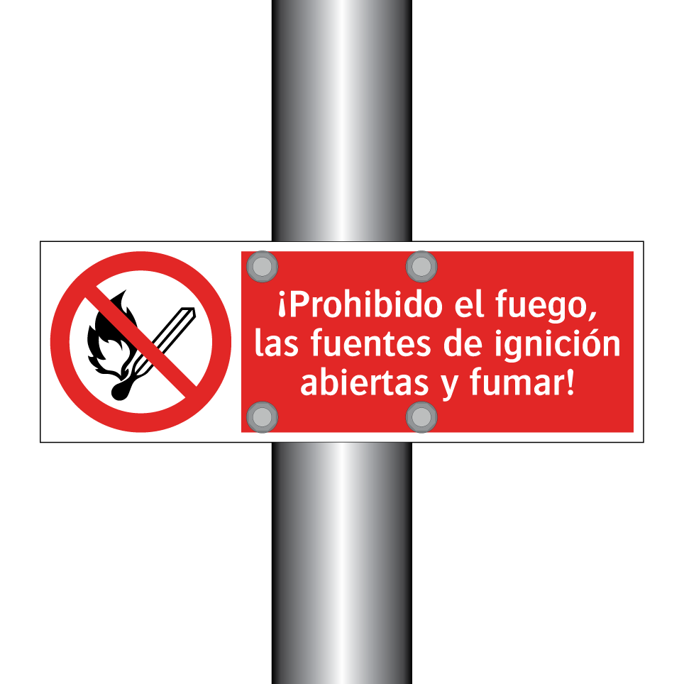 ¡Prohibido el fuego, las fuentes de ignición abiertas y fumar!