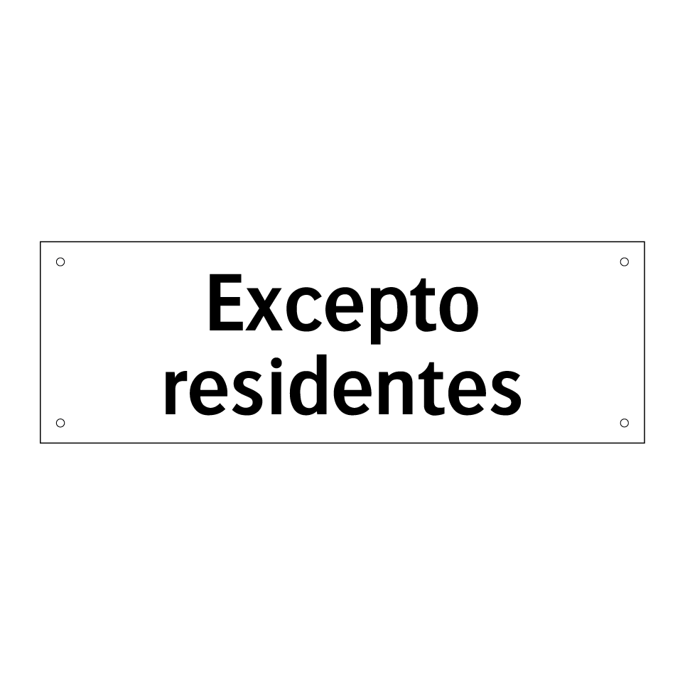 Excepto residentes