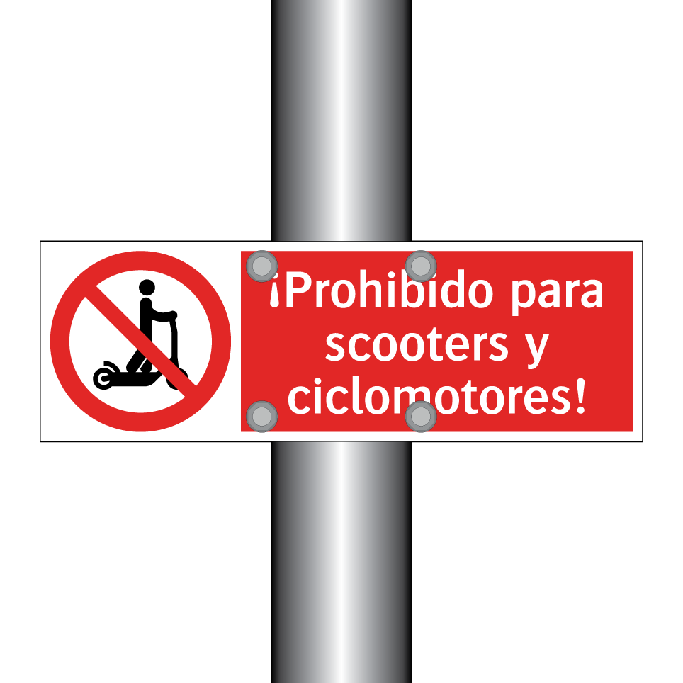 ¡Prohibido para scooters y ciclomotores!
