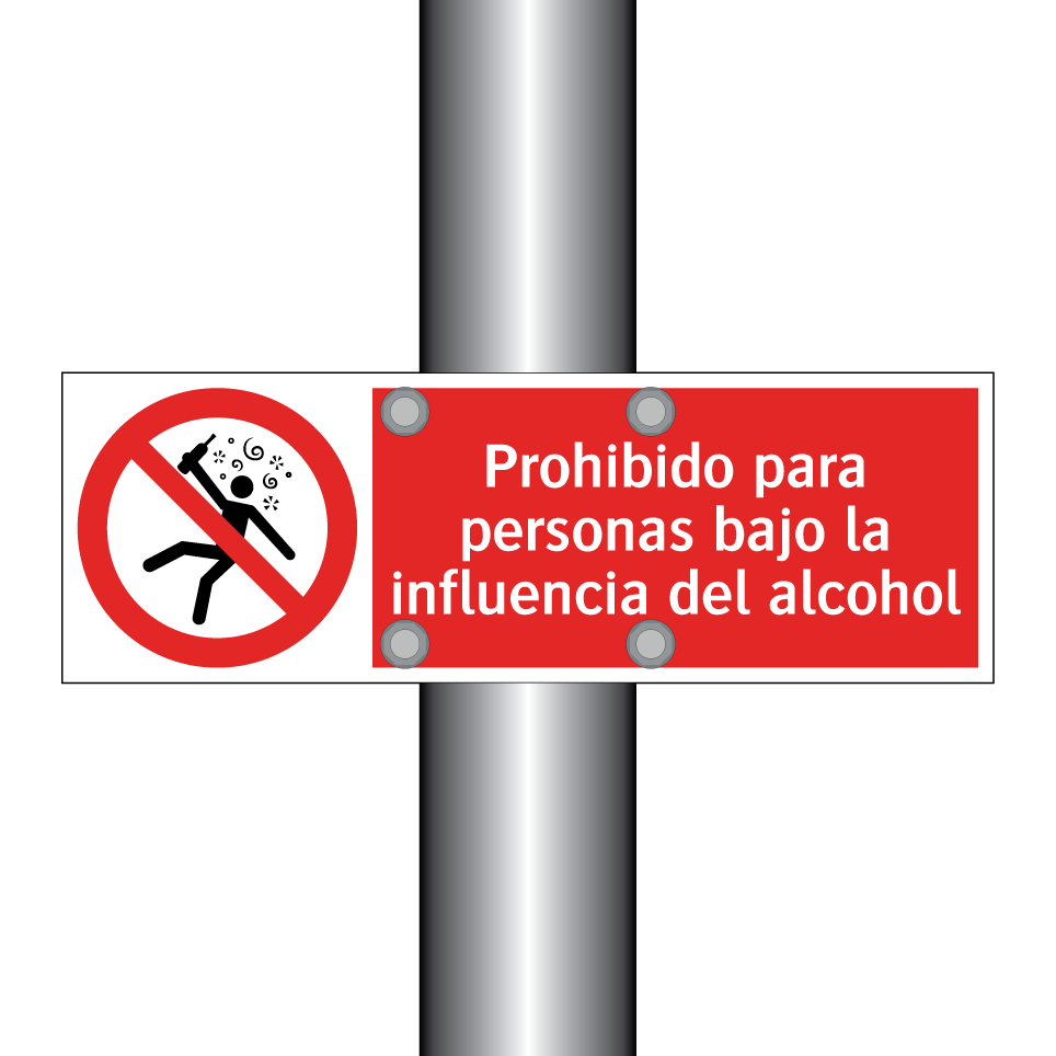 Prohibido para personas bajo la influencia del alcohol