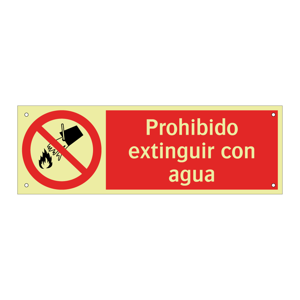 Prohibido extinguir con agua