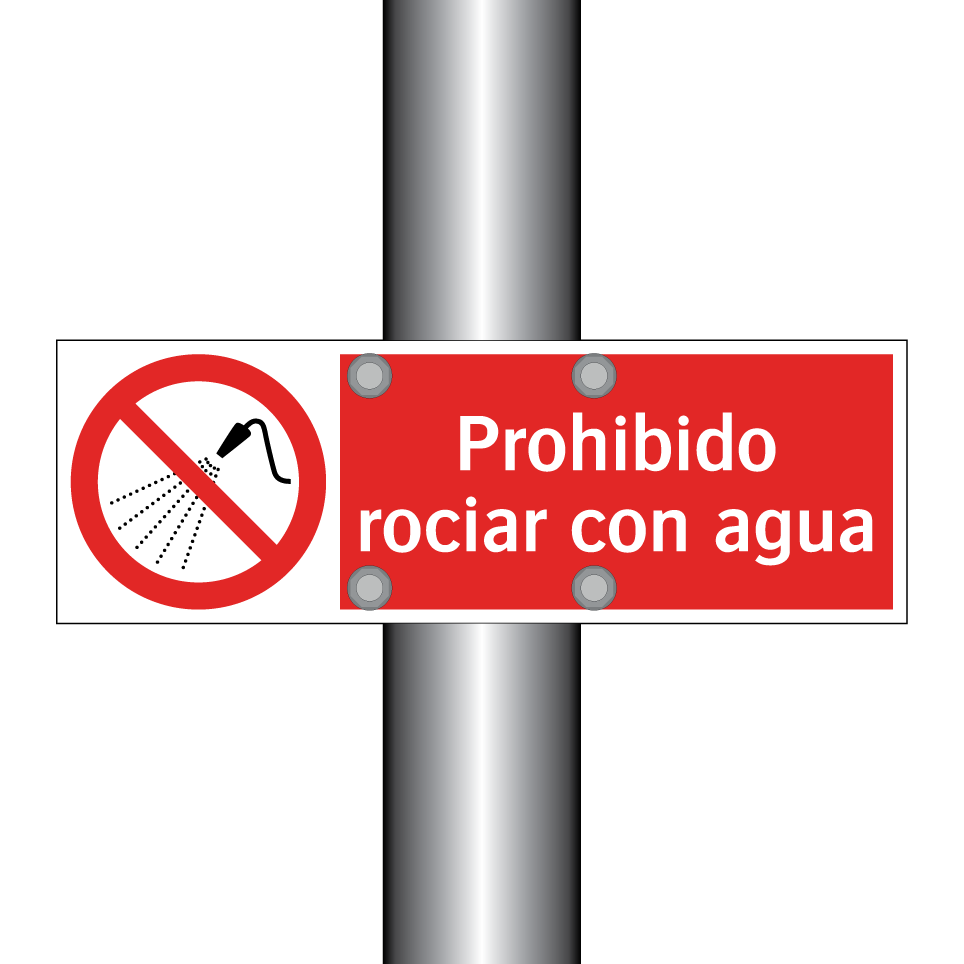 Prohibido rociar con agua
