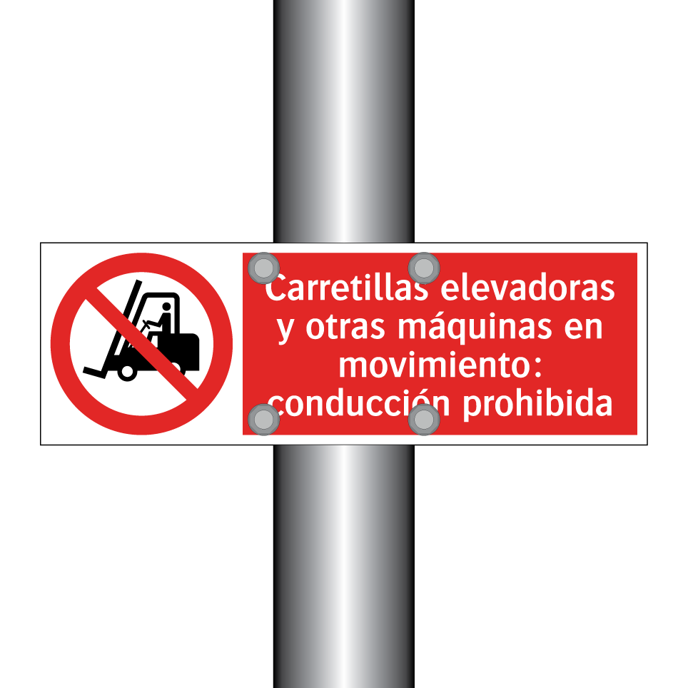 Carretillas elevadoras y otras máquinas en movimiento: conducción prohibida