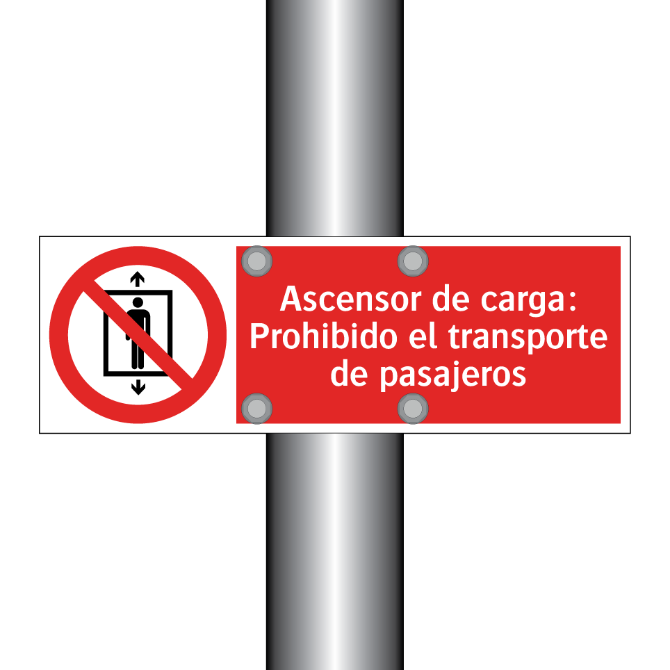 Ascensor de carga: Prohibido el transporte de pasajeros