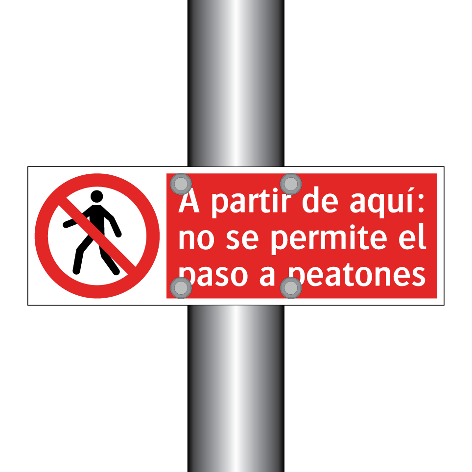 A partir de aquí: no se permite el paso a peatones