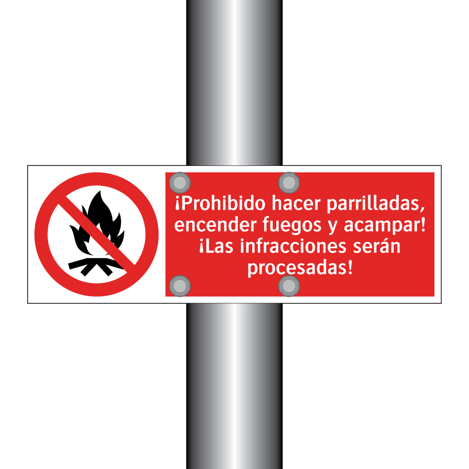 ¡Prohibido hacer parrilladas, encender fuegos y acampar! ¡Las infracciones serán procesadas!