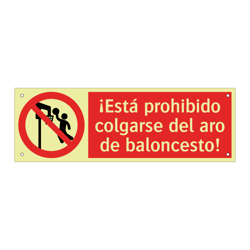 ¡Está prohibido colgarse del aro de baloncesto!