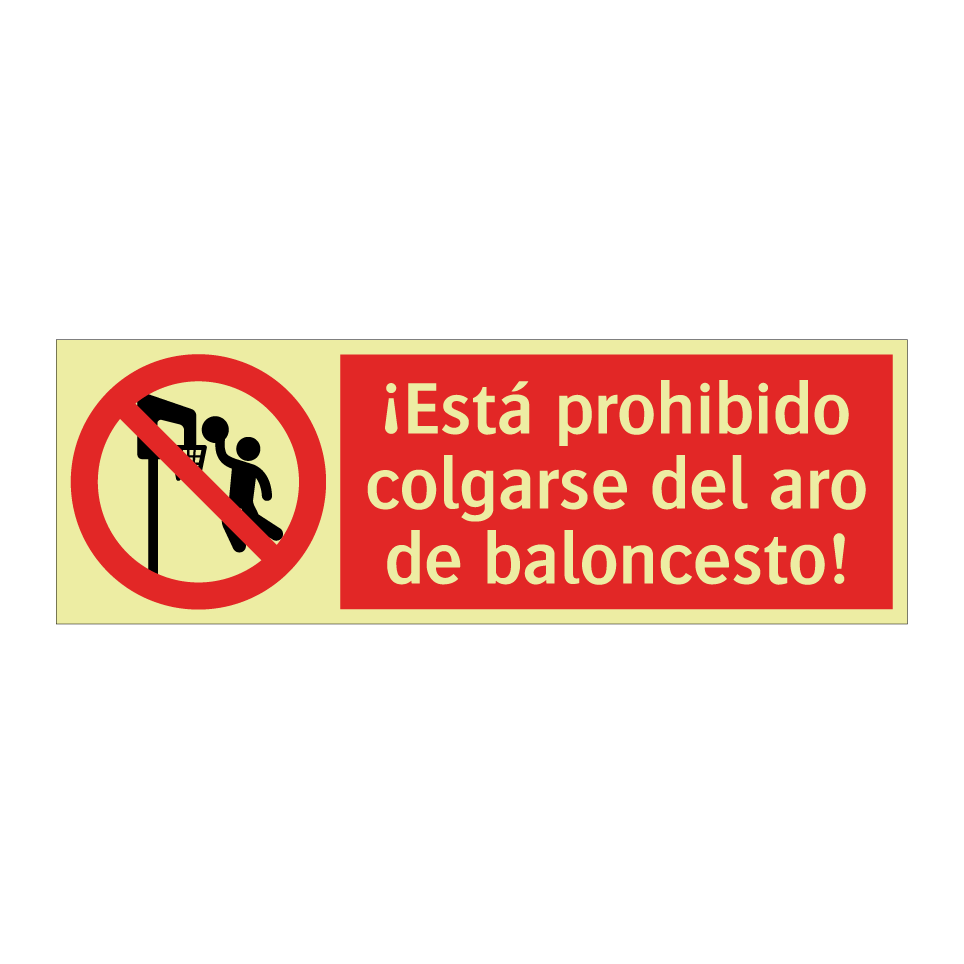 ¡Está prohibido colgarse del aro de baloncesto!
