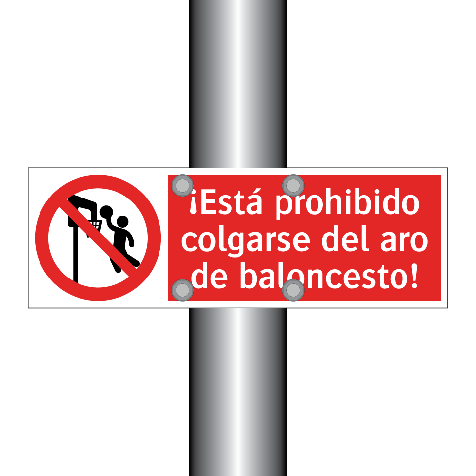 ¡Está prohibido colgarse del aro de baloncesto!