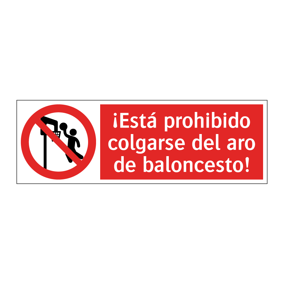 ¡Está prohibido colgarse del aro de baloncesto!