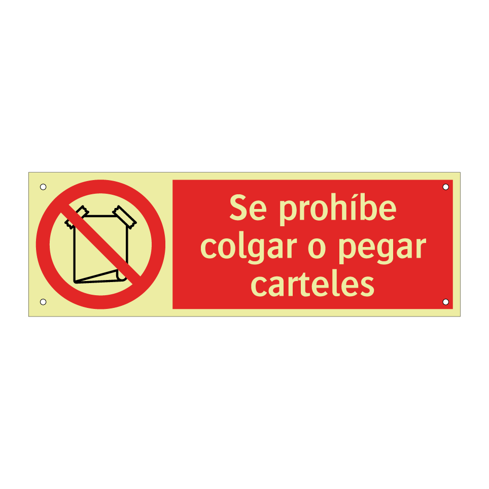 Se prohíbe colgar o pegar carteles